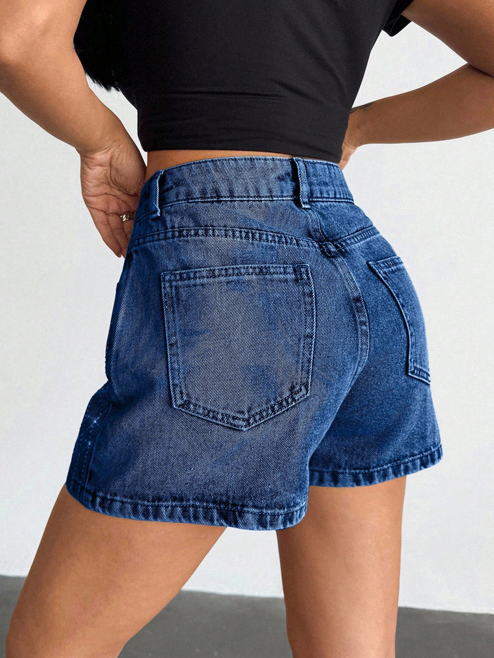 Pantaloni scurți SHEIN, albastru