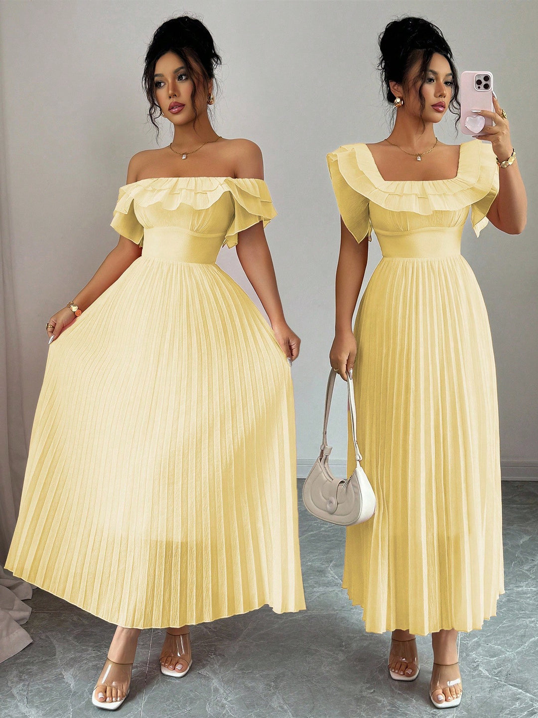 Rochie midi SHEIN, galben