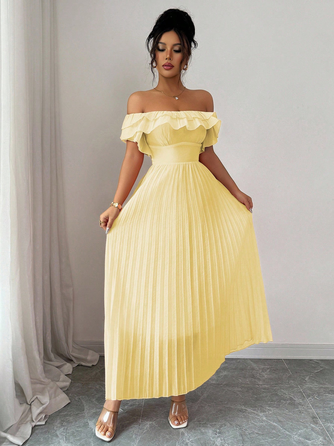 Rochie midi SHEIN, galben