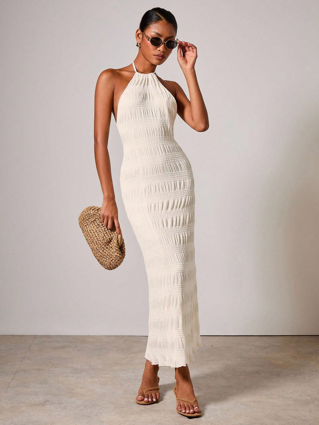 Rochie maxi SHEIN, bej