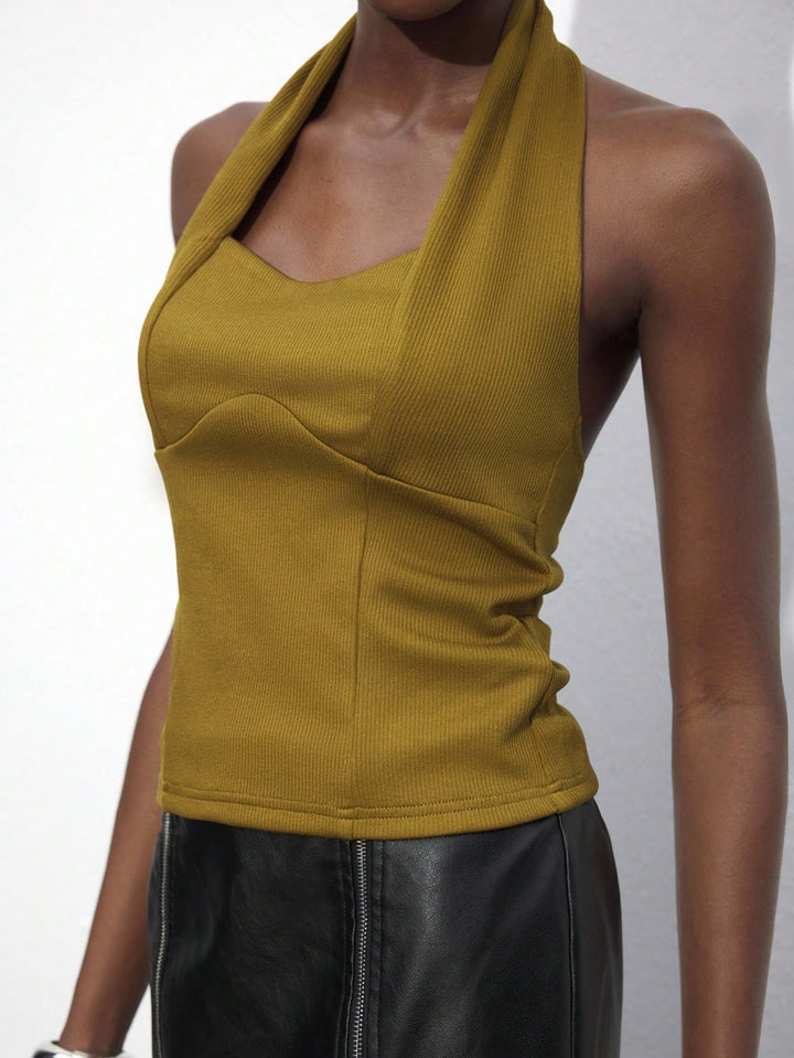 Top SHEIN, kaki