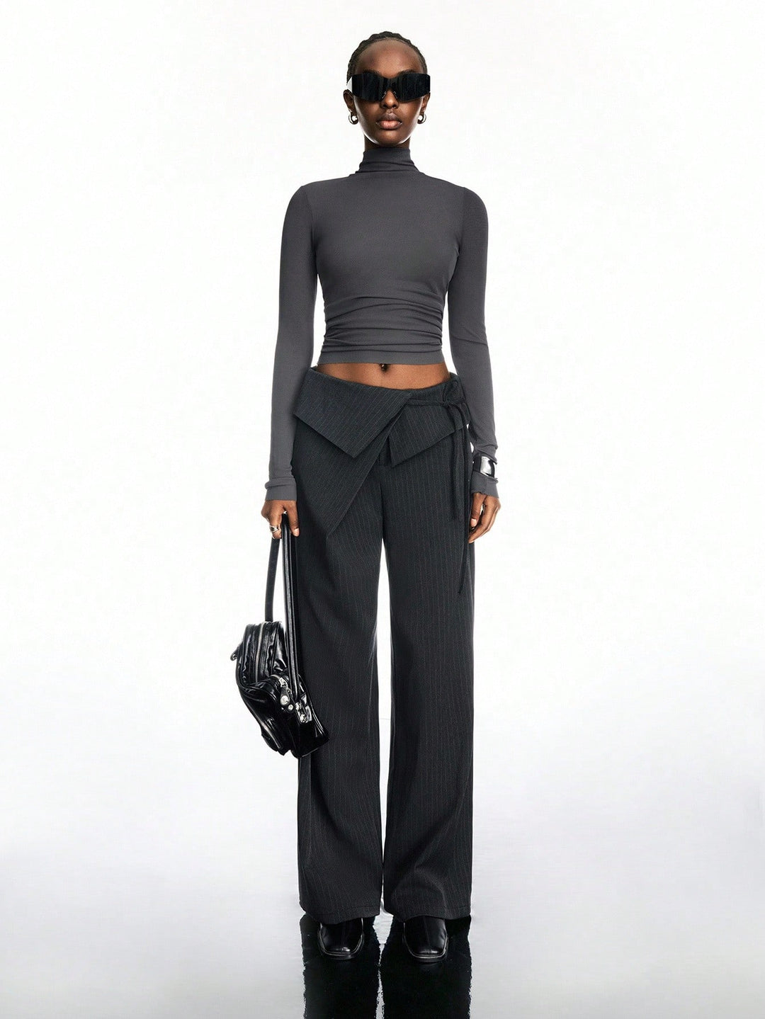 Pantalon de costum SHEIN, gri
