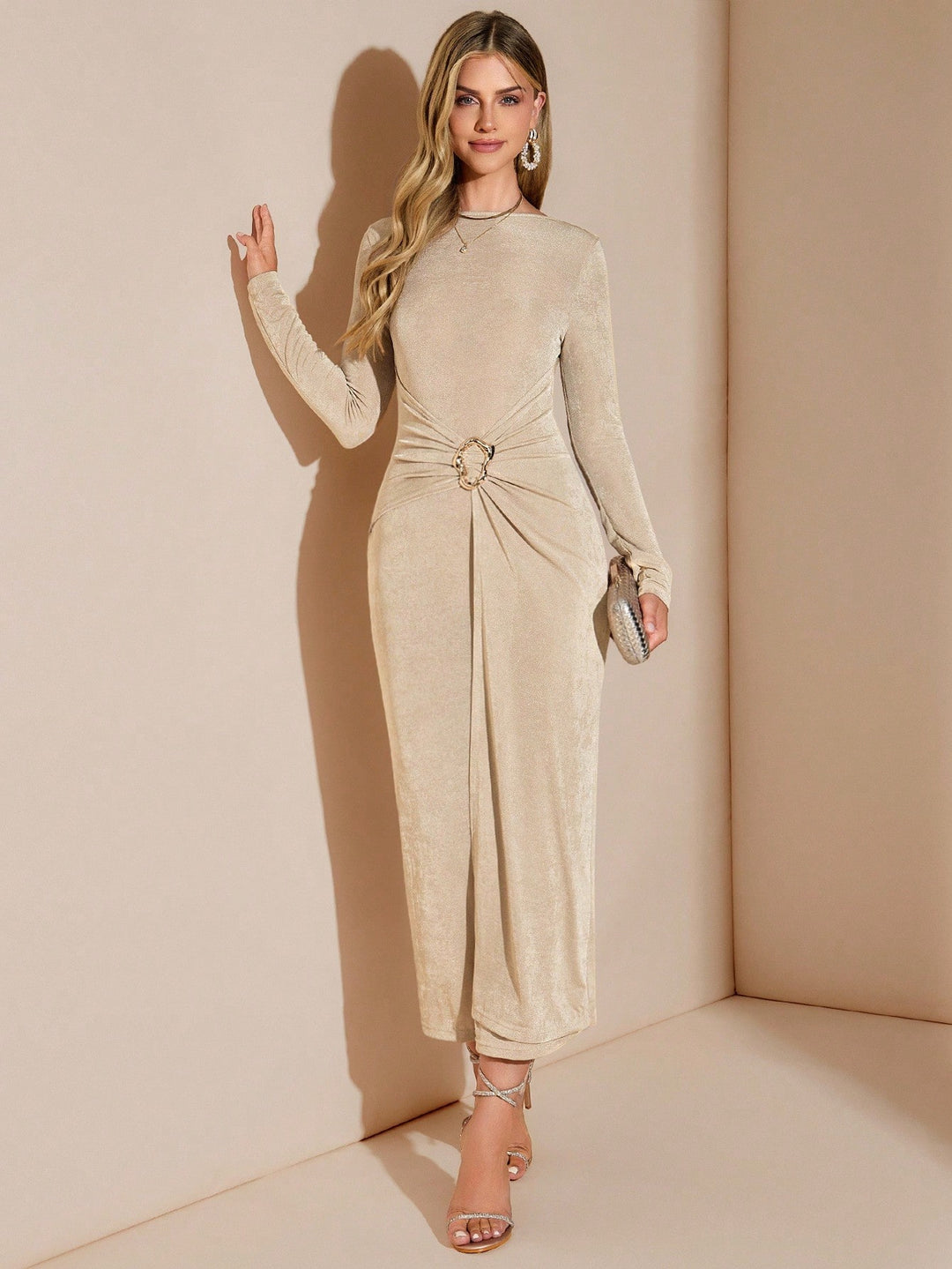 Rochie maxi SHEIN, kaki