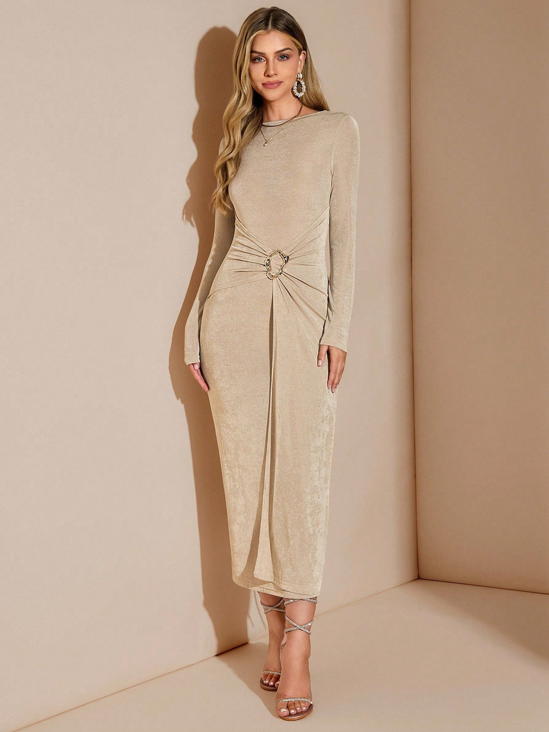 Rochie maxi SHEIN, kaki