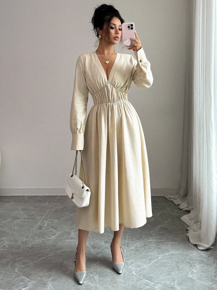 Rochie midi SHEIN, bej