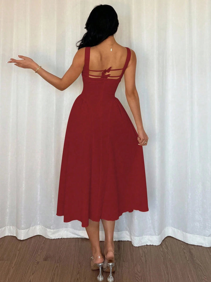 Shein maxi ruha, piros