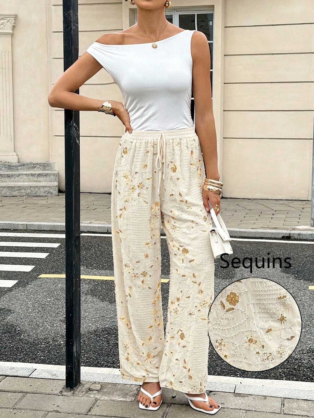 Pantaloni SHEIN, portocaliu