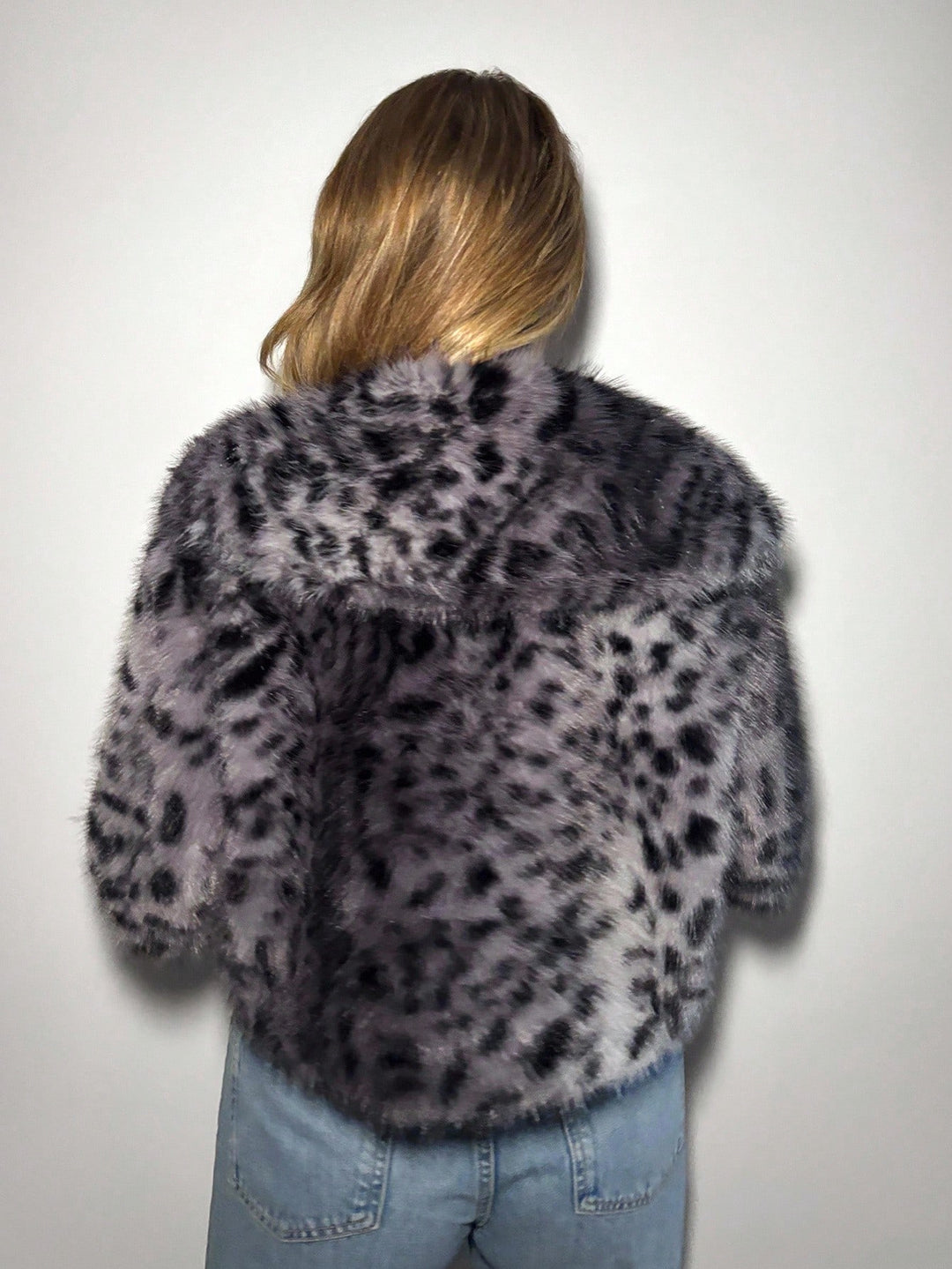 SHEIN Colorblock Faux Fur Coat