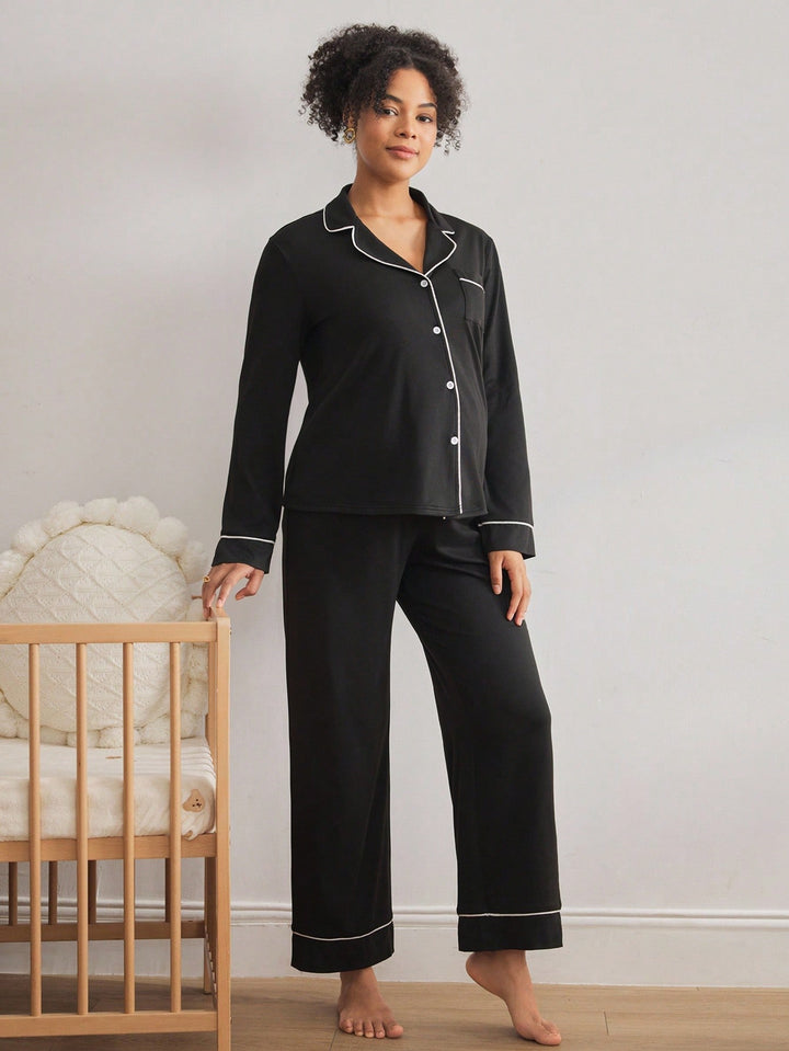 Compleu pijamale  SHEIN, negru