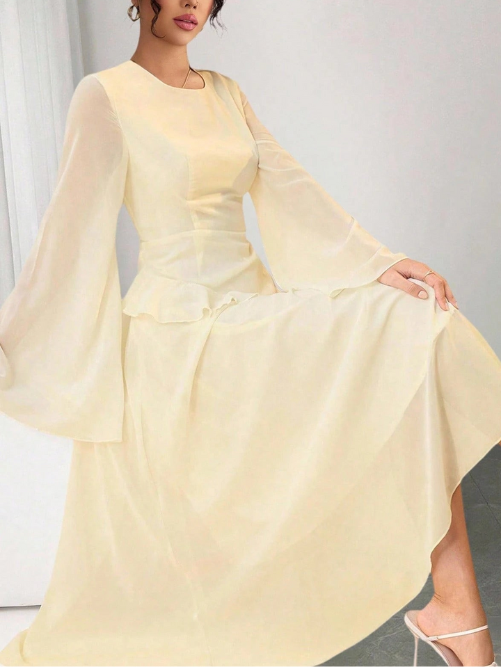 SHEIN maxi ruha, krémszínű