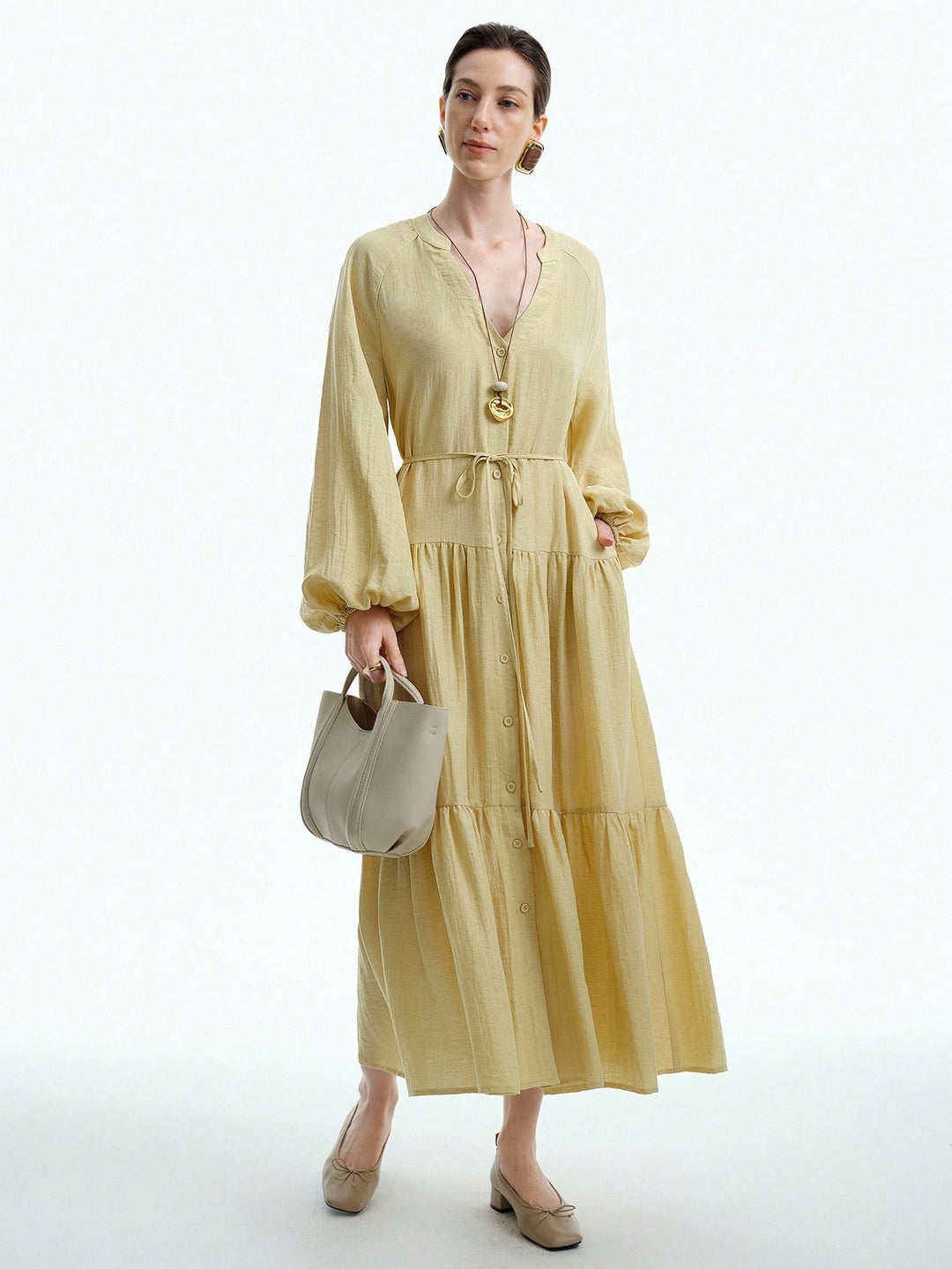 Rochie maxi SHEIN, bej