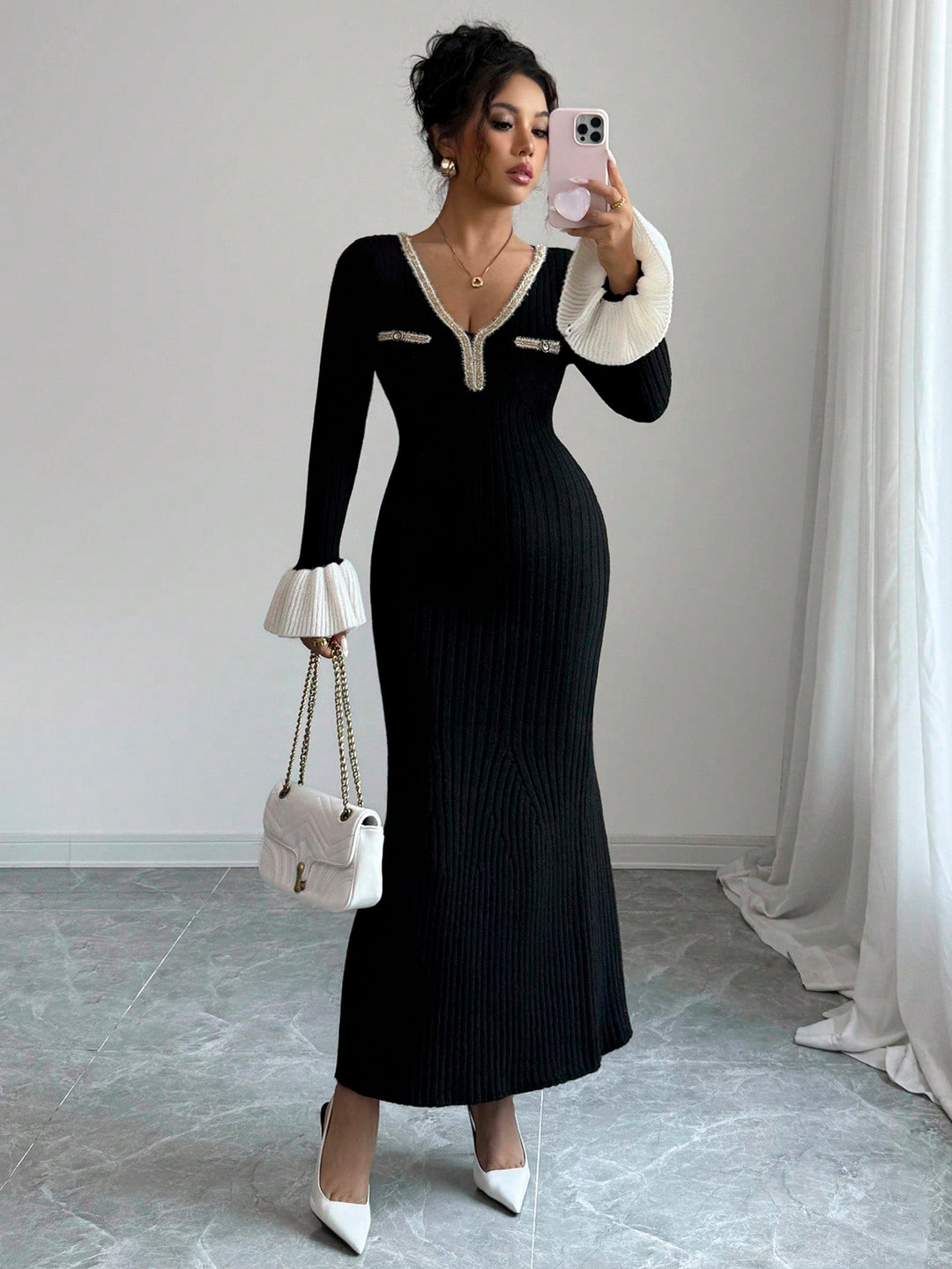 Rochie maxi SHEIN, negru