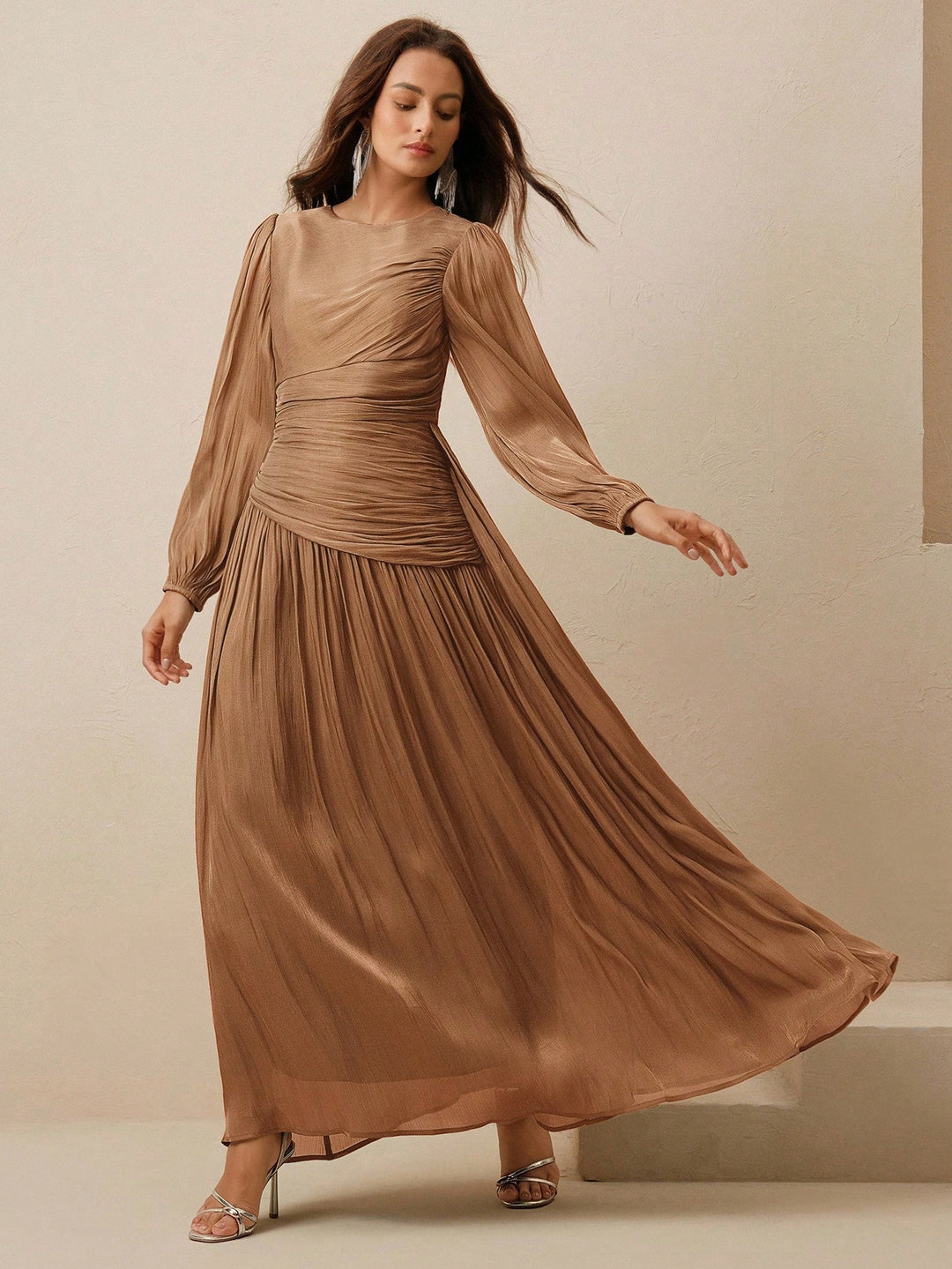 SHEIN maxi ruha, barna