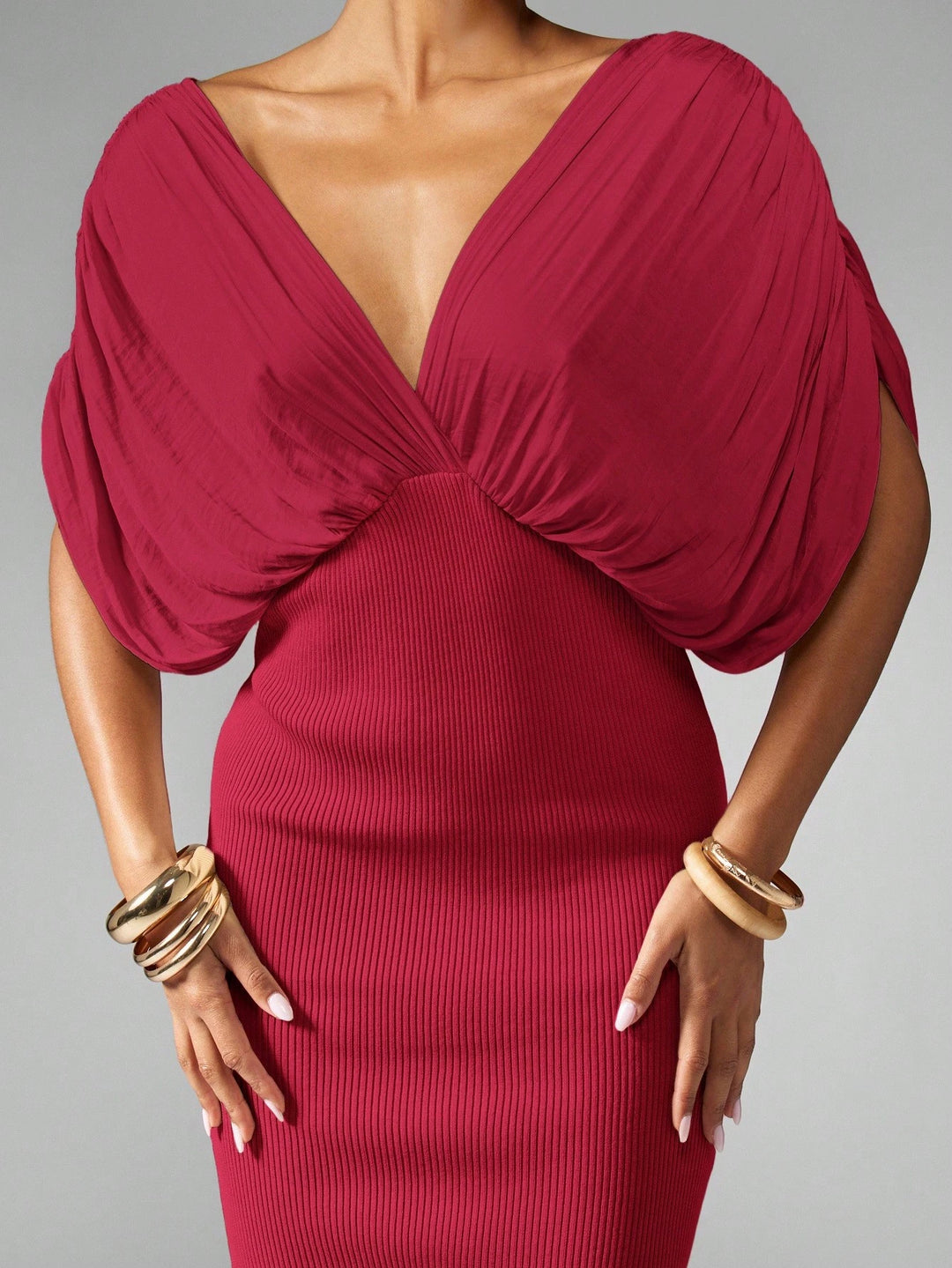 Rochie midi Missguided by Shein, vișiniu