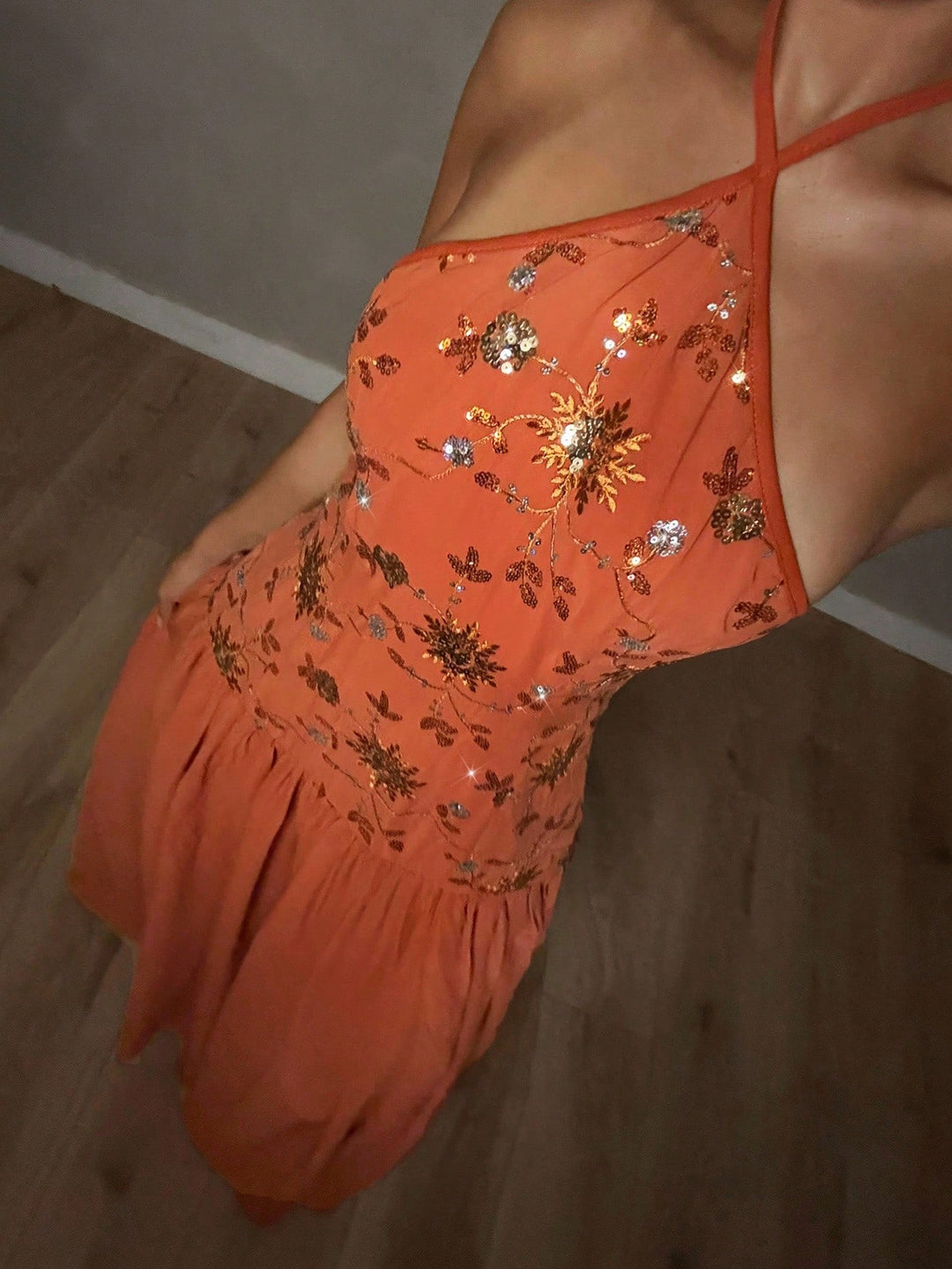 SHEIN Maxi ruha, téglavörös