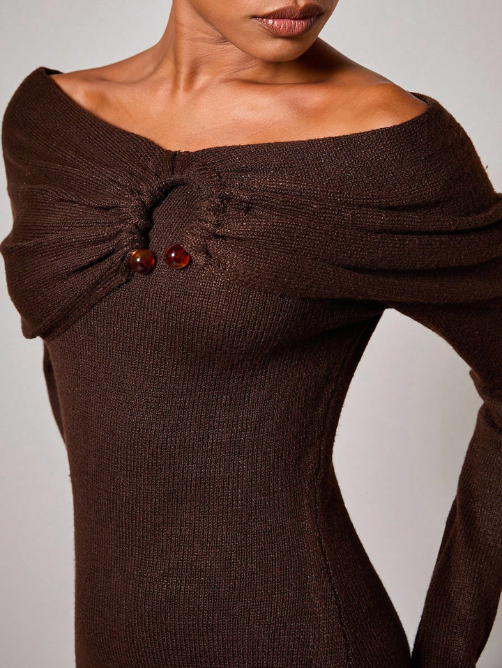 Shein maxi ruha, barna