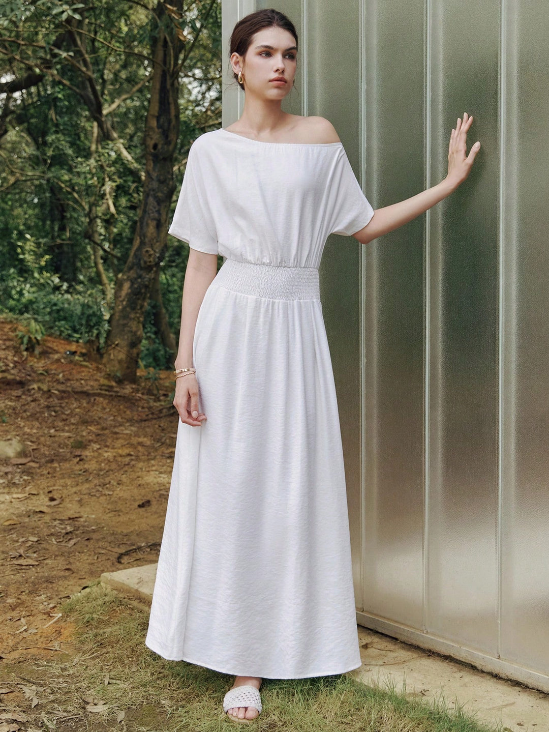 Rochie maxi SHEIN, alb