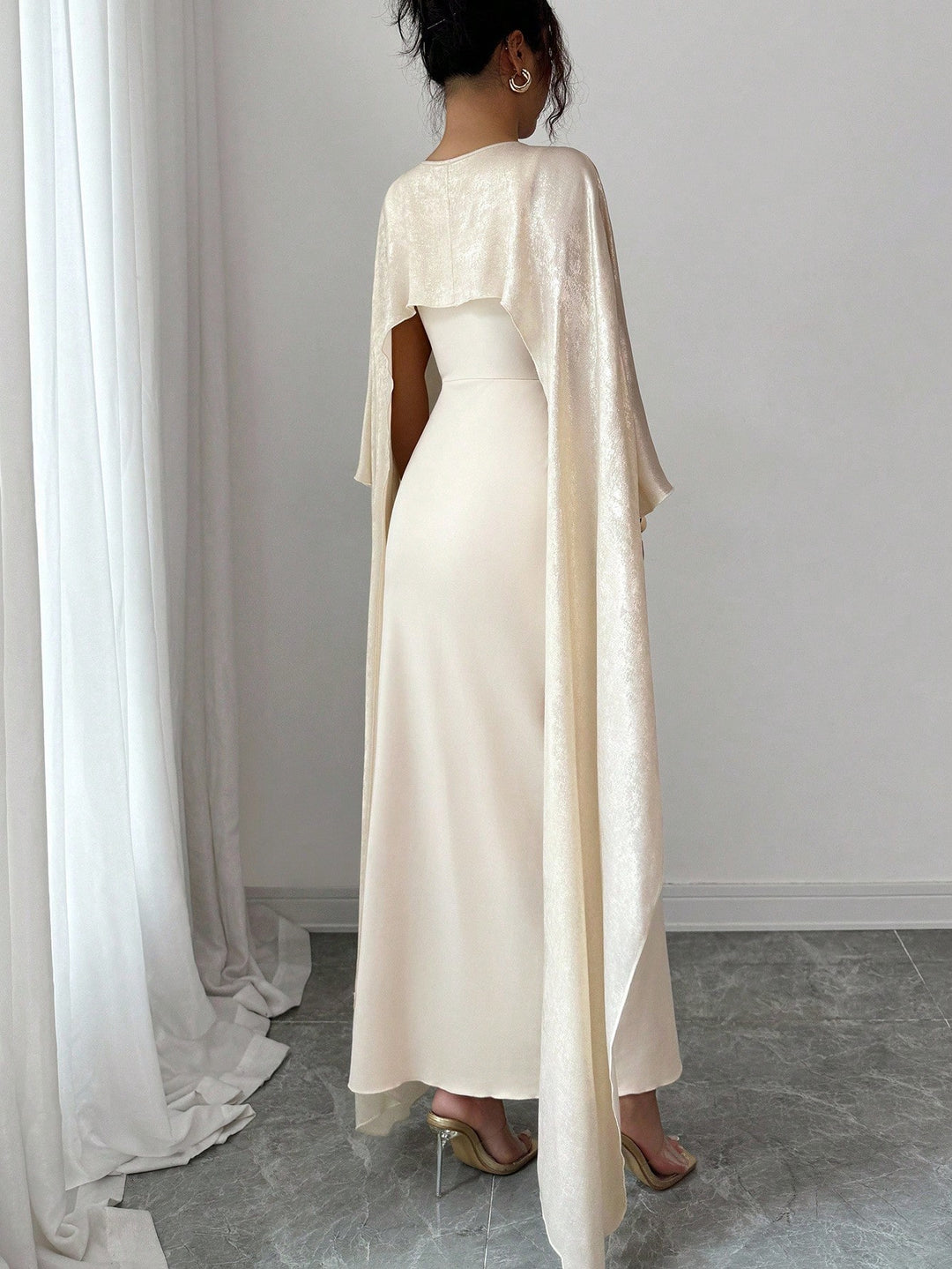 Rochie maxi SHEIN, crem