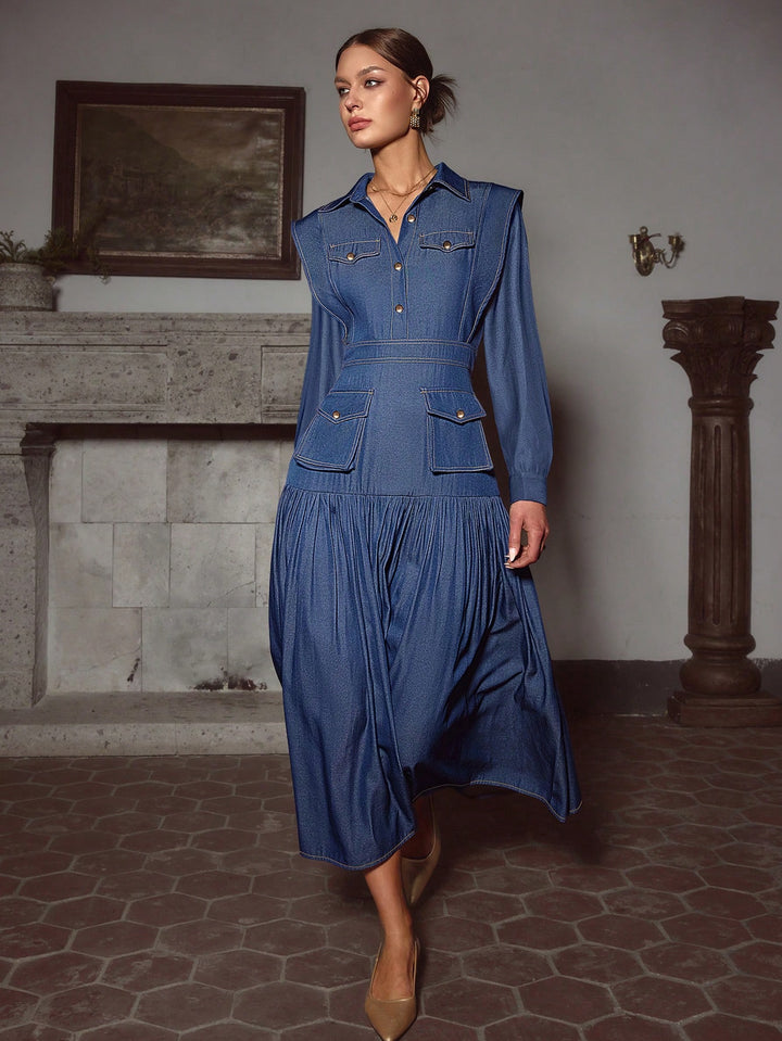 Rochie maxi SHEIN, albastru