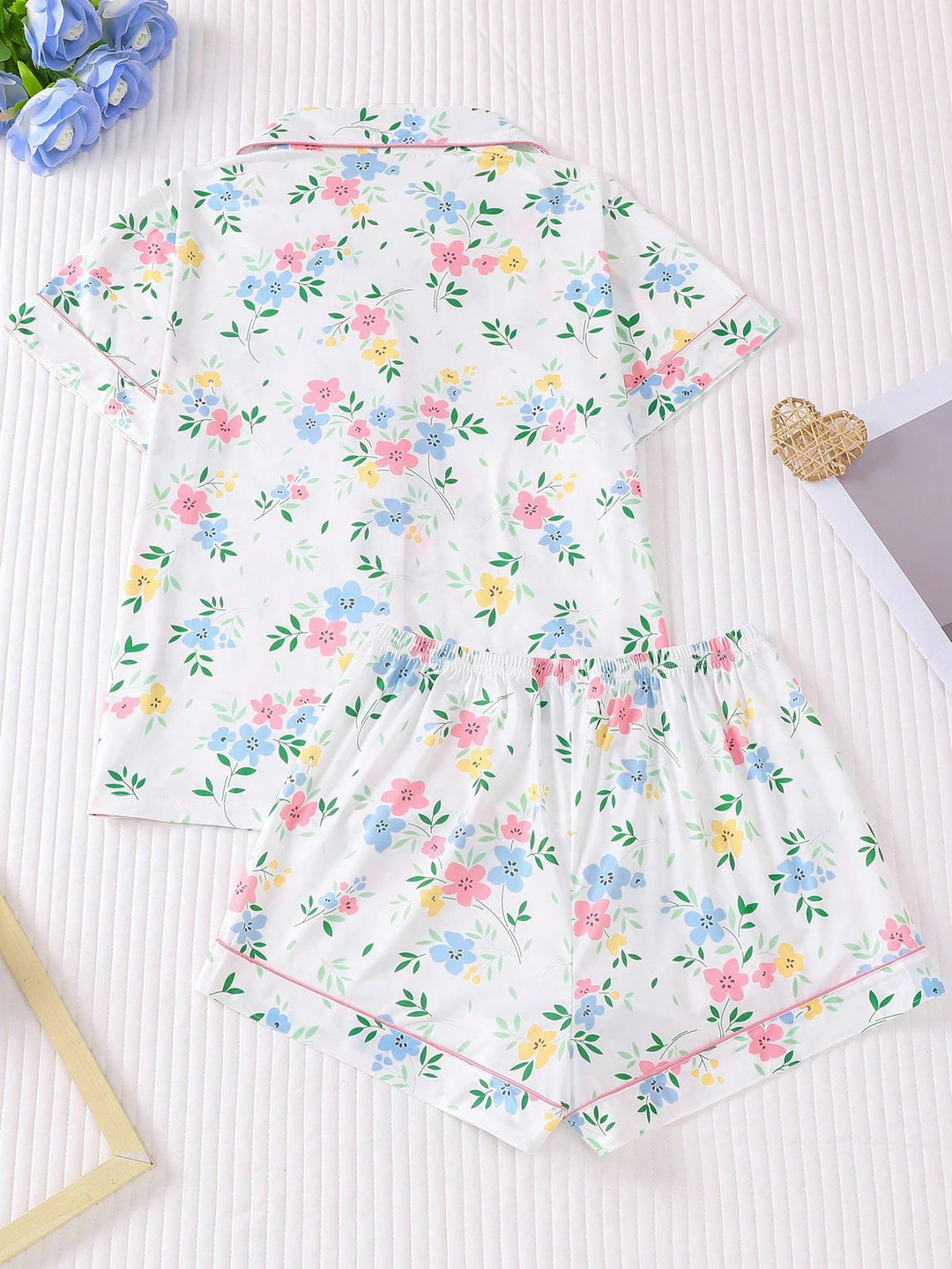 Compleu pijamale SHEIN, alb