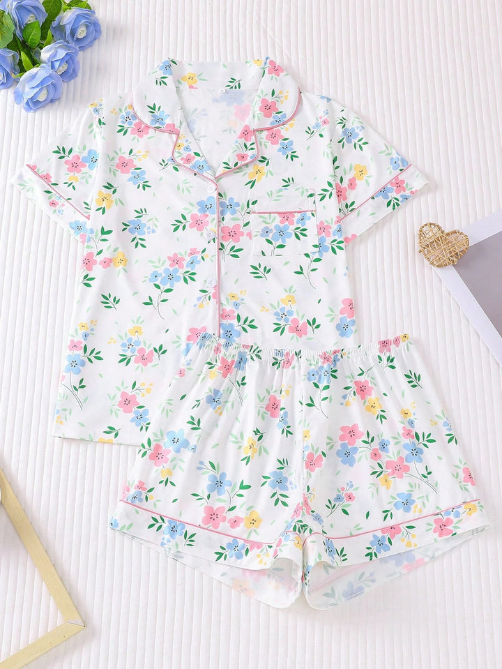 Compleu pijamale SHEIN, alb