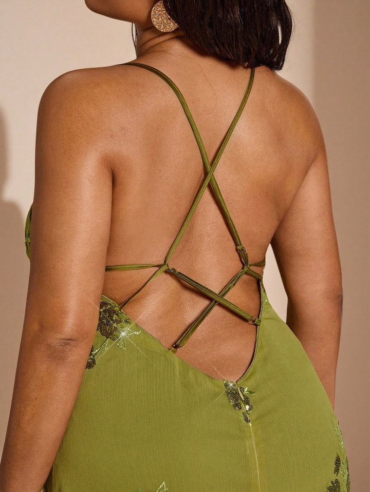 Rochie mini Shein Curve+, verde