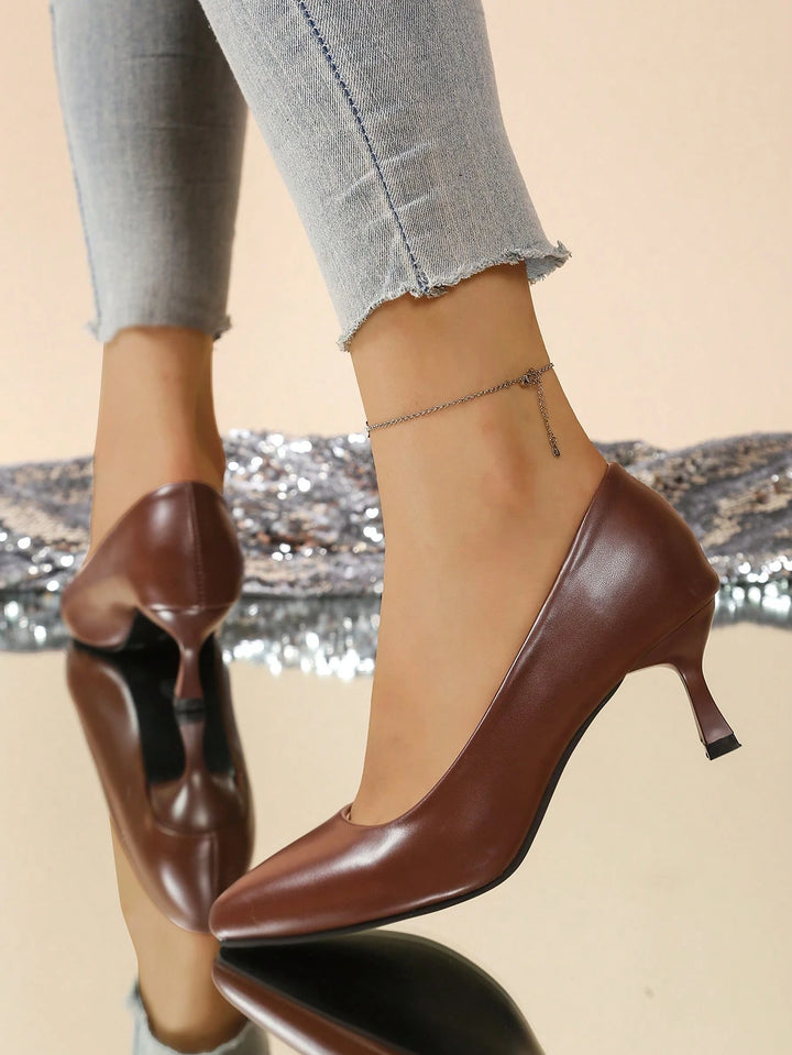 Pantofi cu toc SHEIN, maro