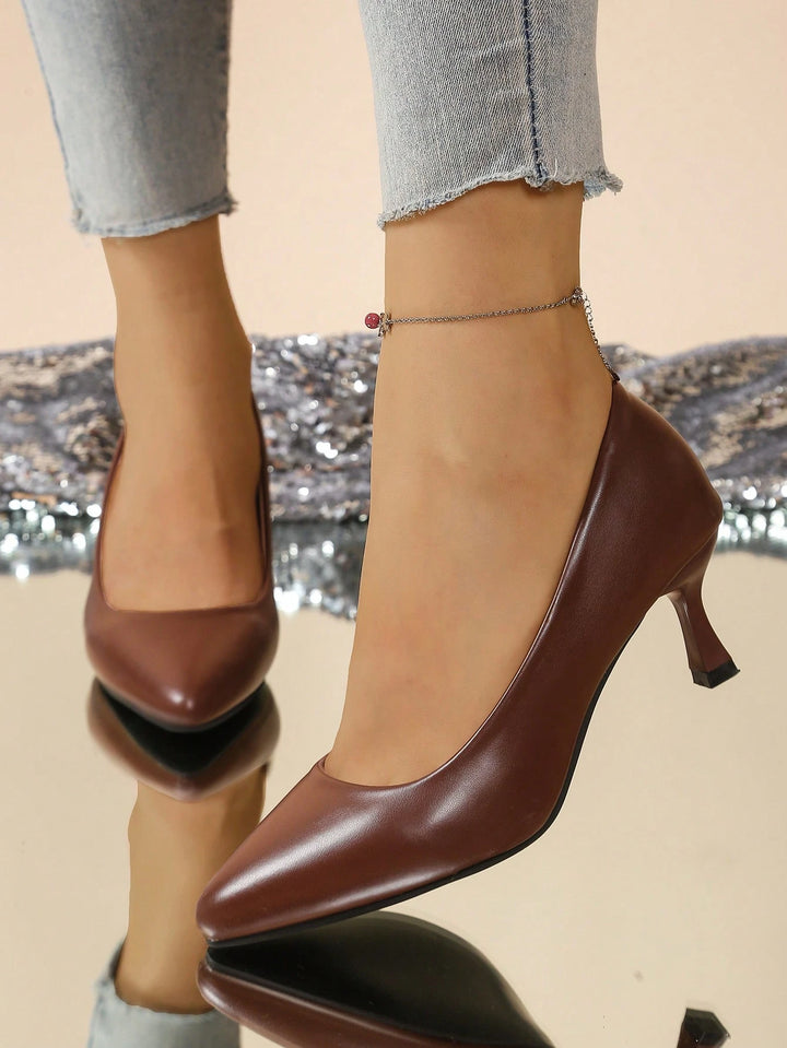 Pantofi cu toc SHEIN, maro