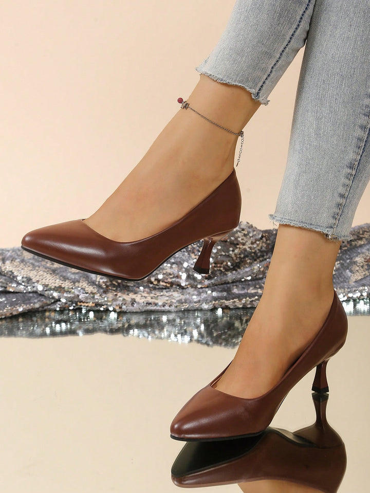 Pantofi cu toc SHEIN, maro