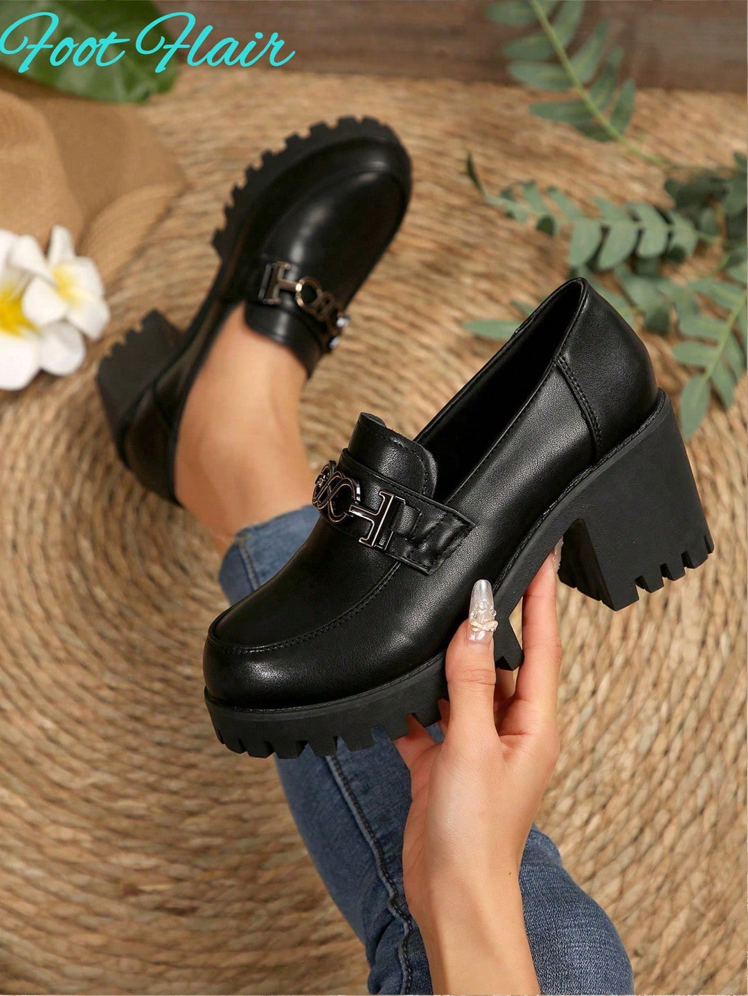 Pantofi cu toc SHEIN, negru