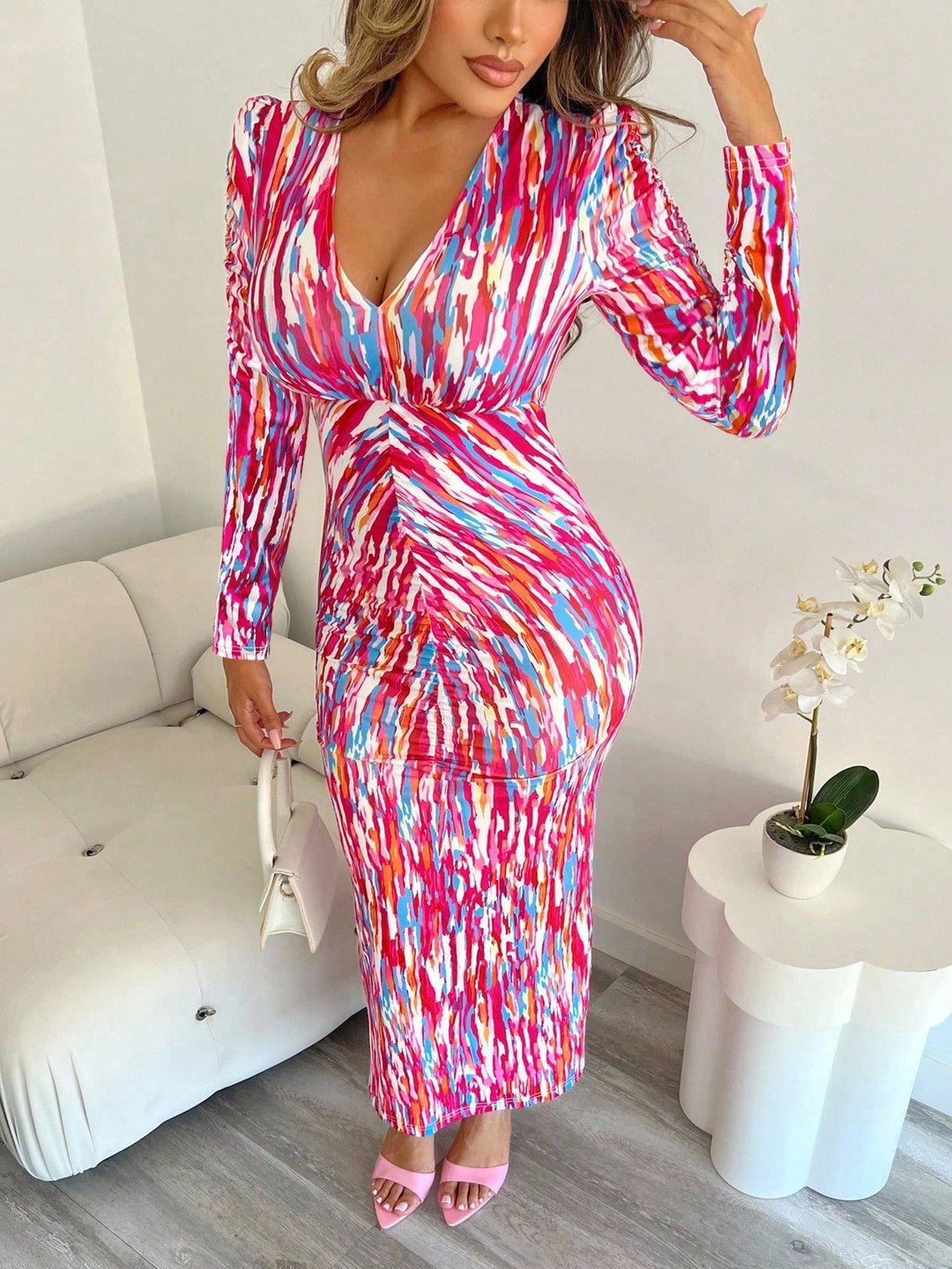 Rochie midi SHEIN, mix culori