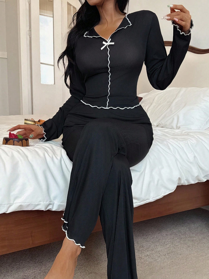 Compleu pijamale SHEIN, negru