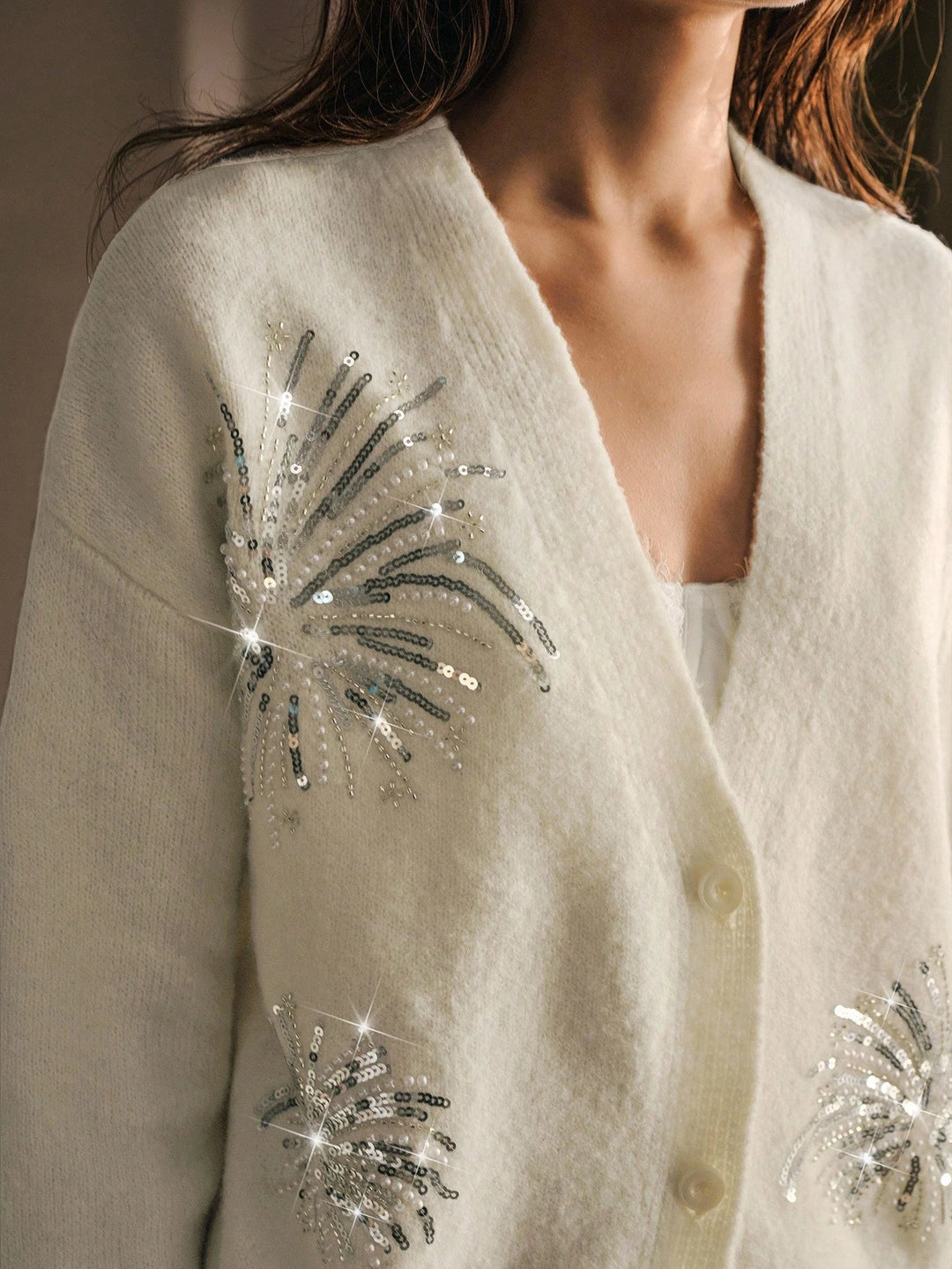 Cardigan SHEIN, crem