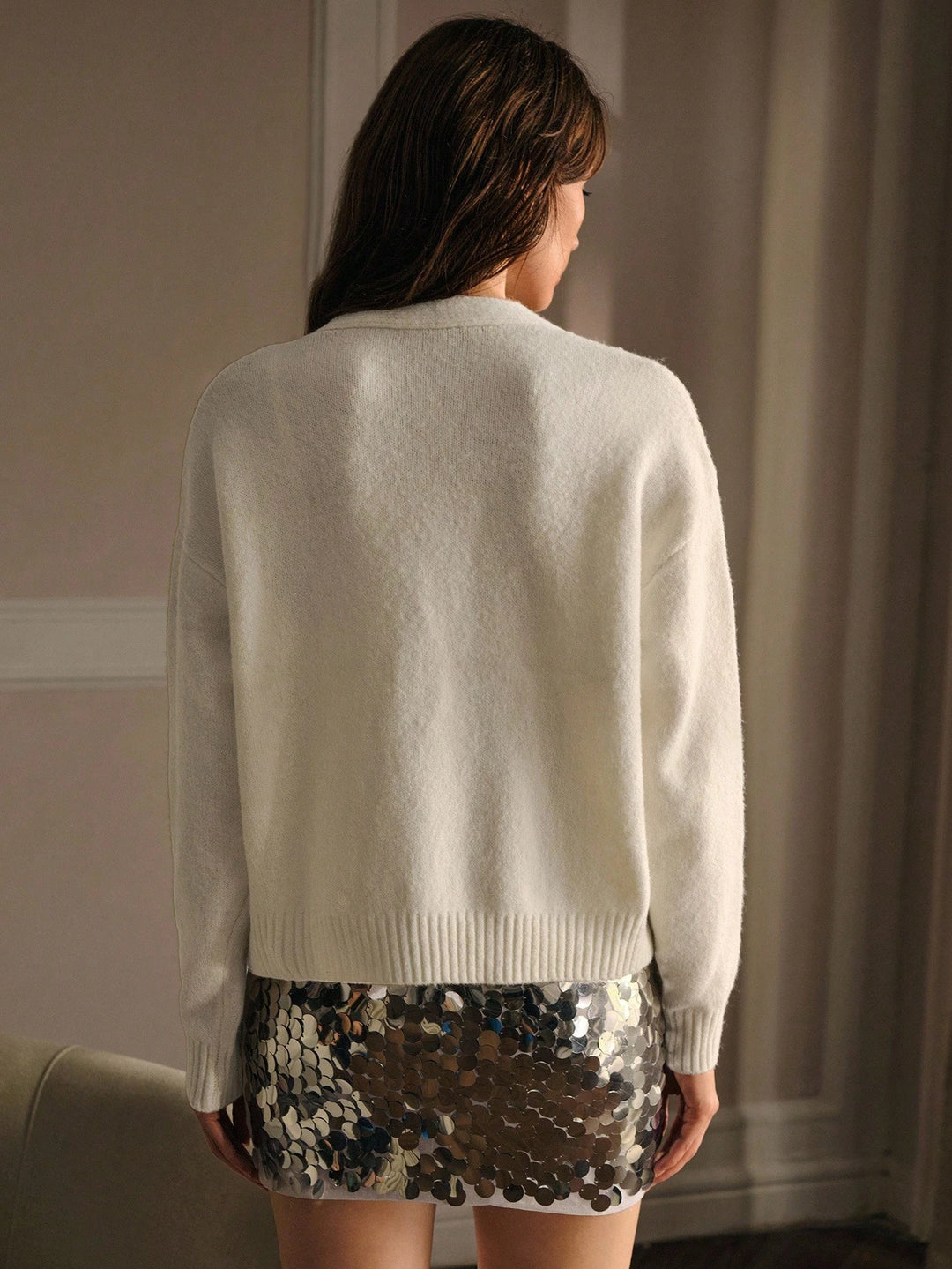 Cardigan SHEIN, crem