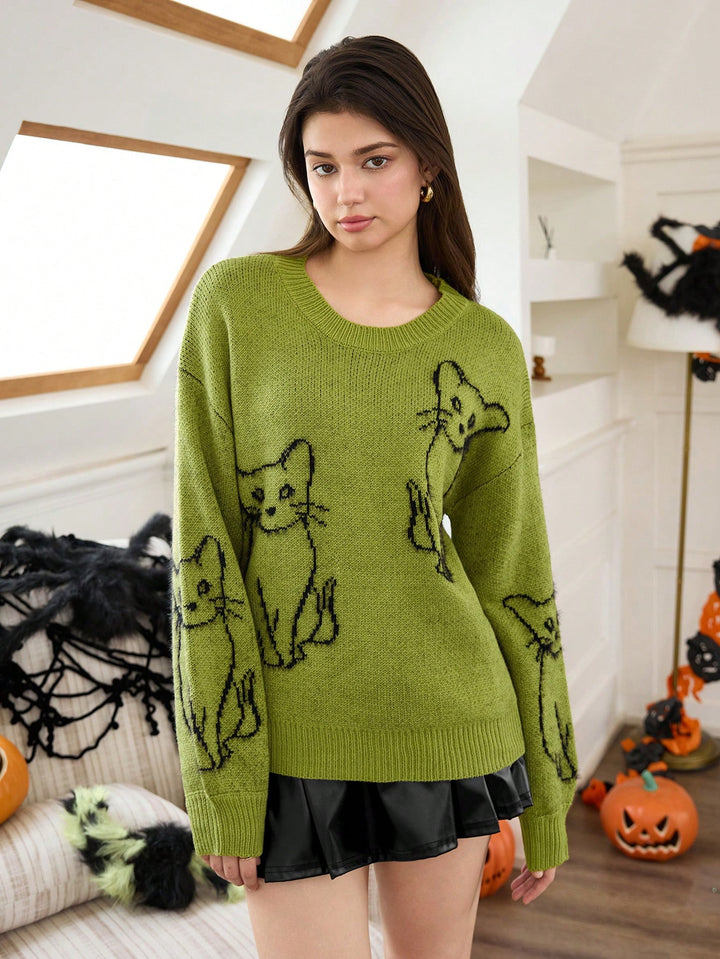 Pulover SHEIN, verde