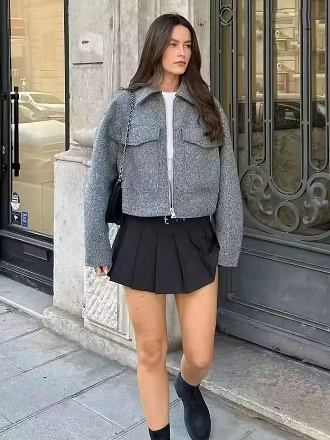 Jachetă SHEIN, gri