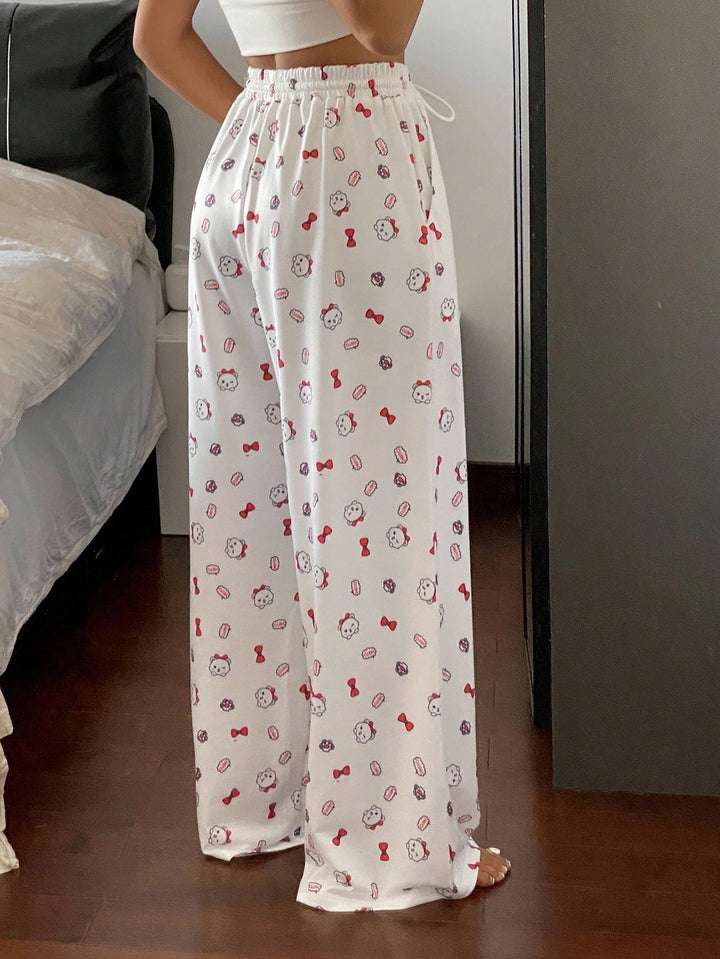 Pantaloni de pijama Dazy by Shein, alb