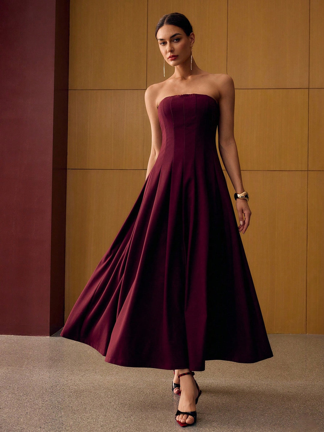 Rochie maxi SHEIN, vișiniu