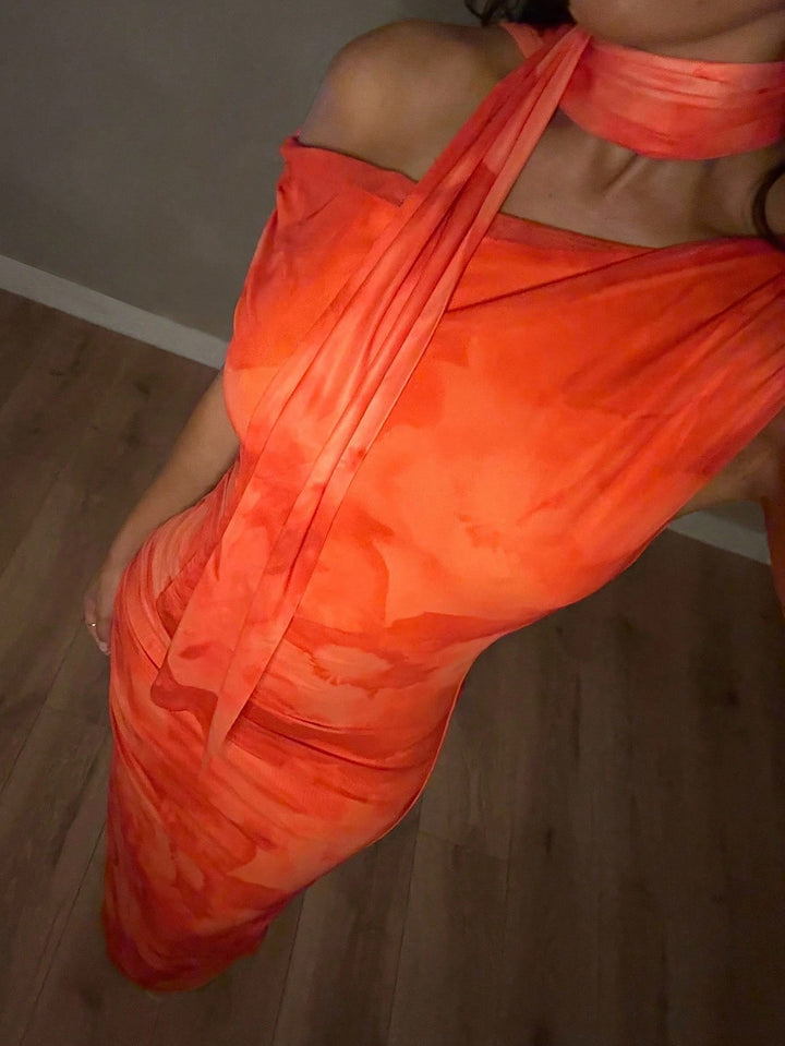 Rochie maxi SHEIN, portocaliu