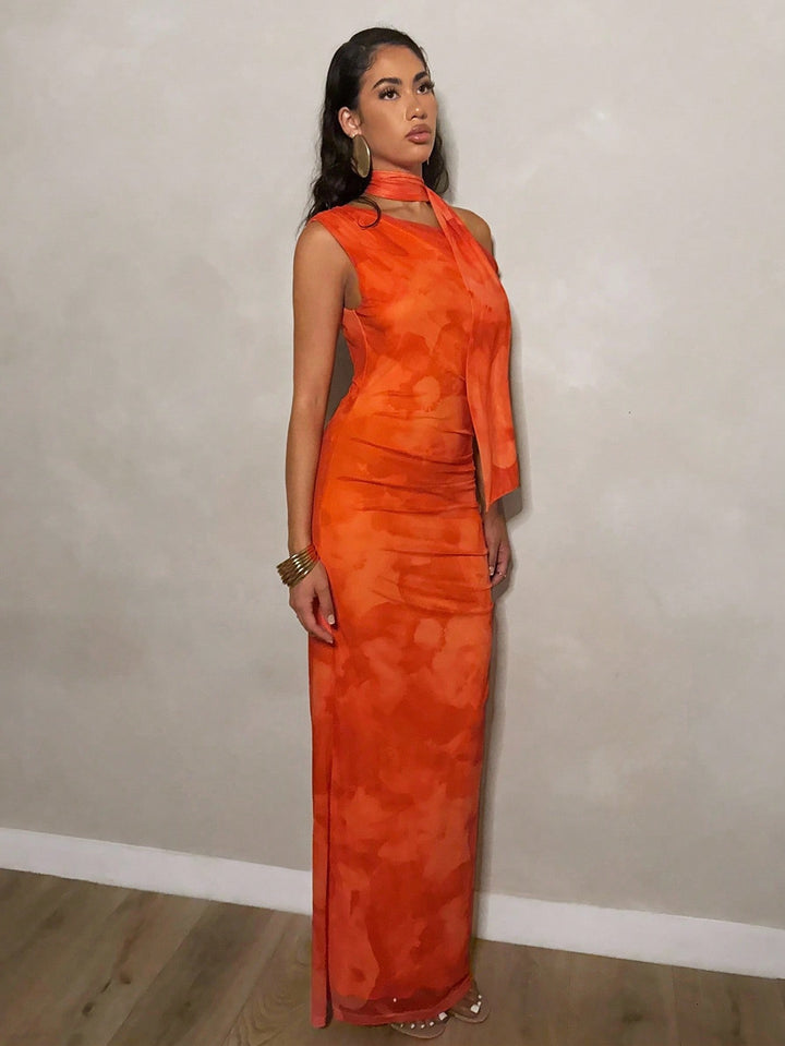 Rochie maxi SHEIN, portocaliu