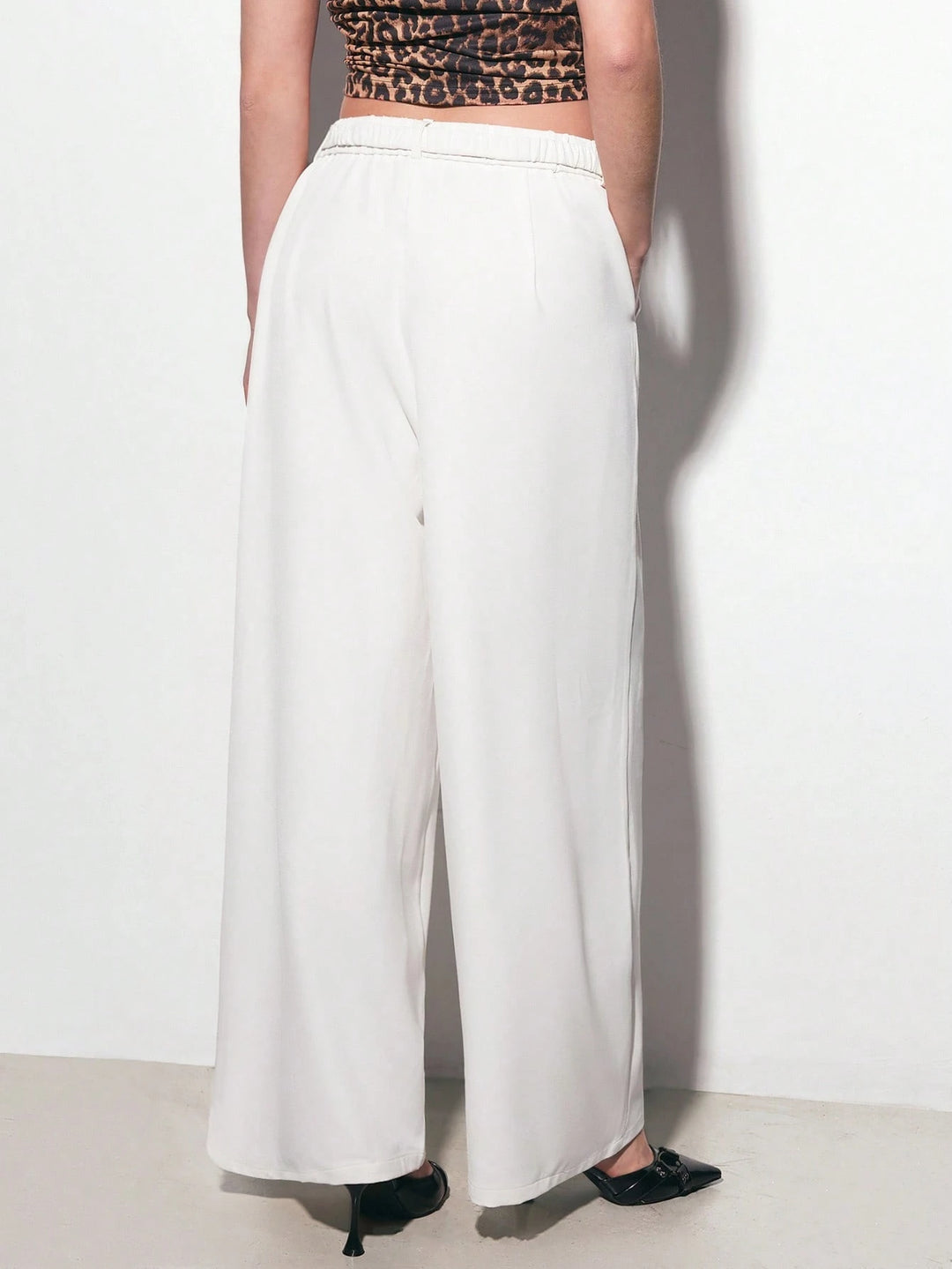 Pantaloni Shein Curve+, crem