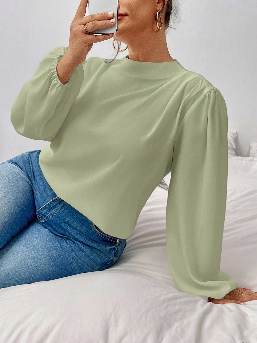 Cămașă Shein Curve+, verde