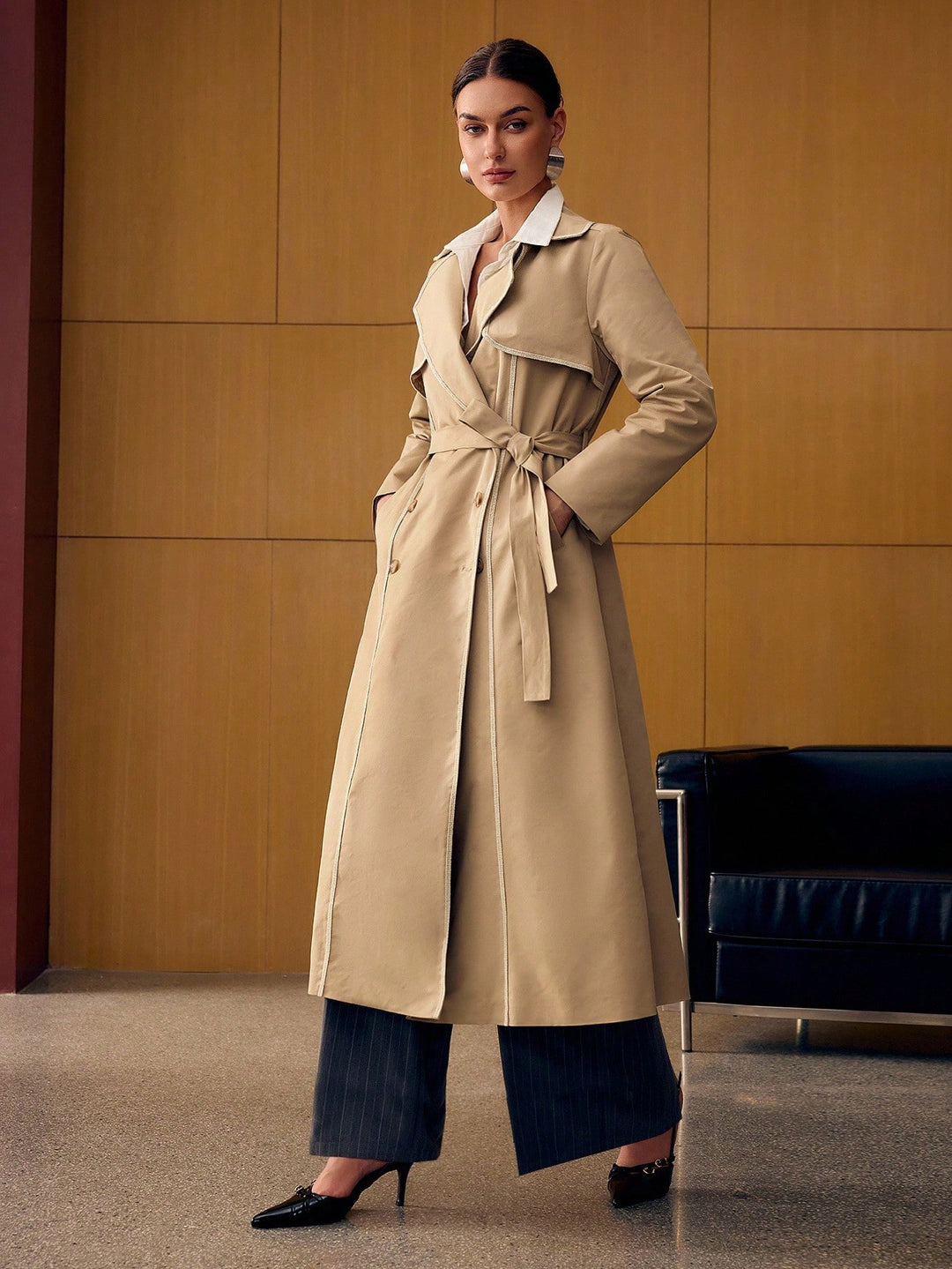 Trench SHEIN, kaki