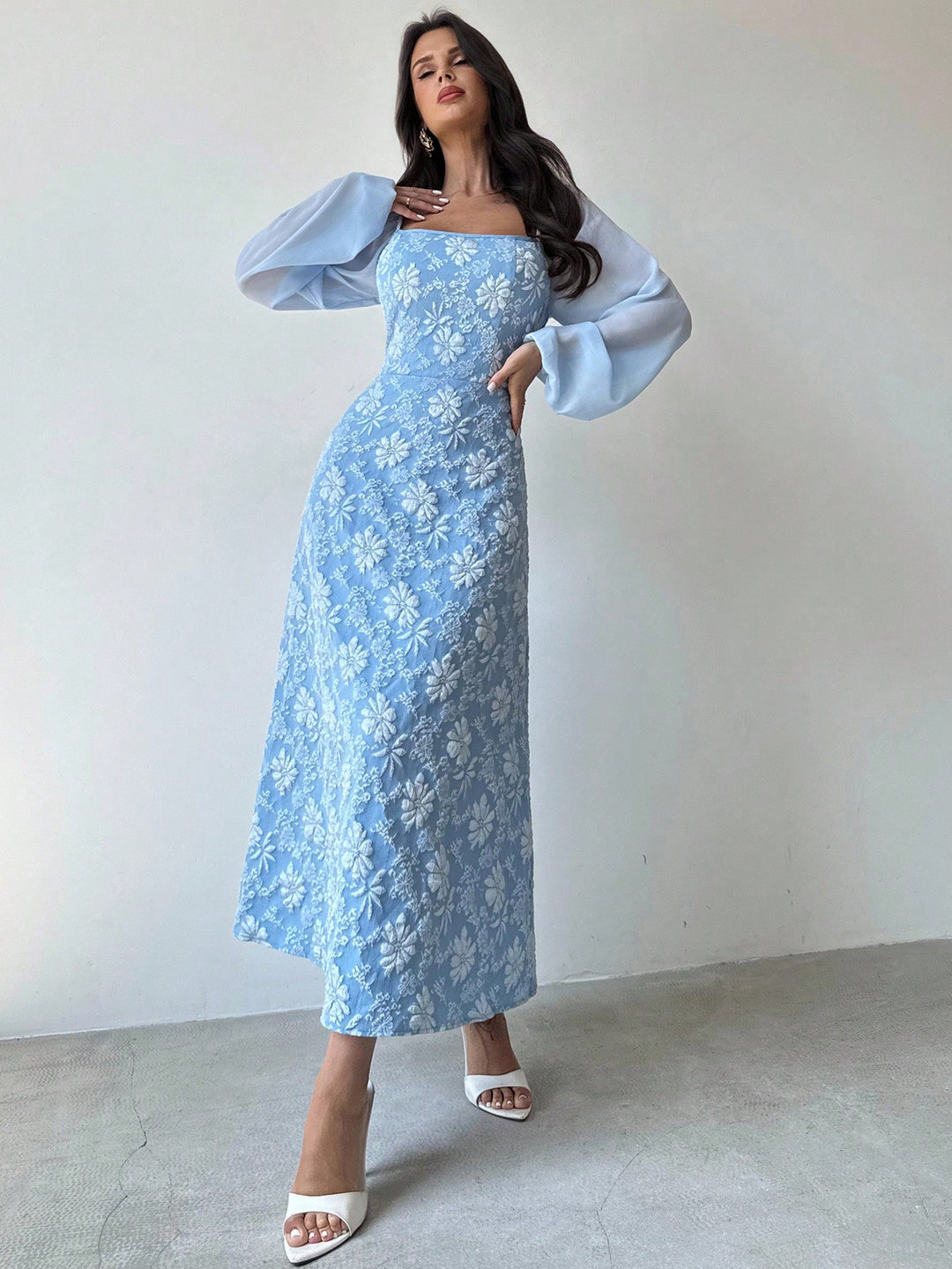 Rochie midi SHEIN, albastru