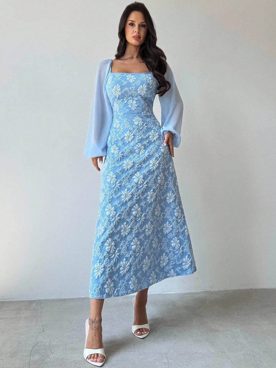 Rochie midi SHEIN, albastru