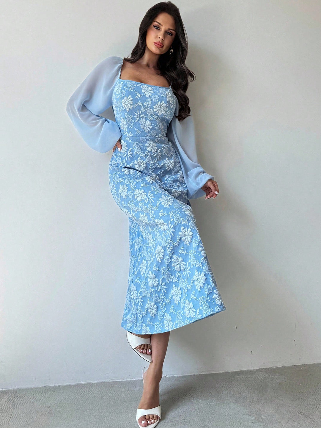 Rochie midi SHEIN, albastru