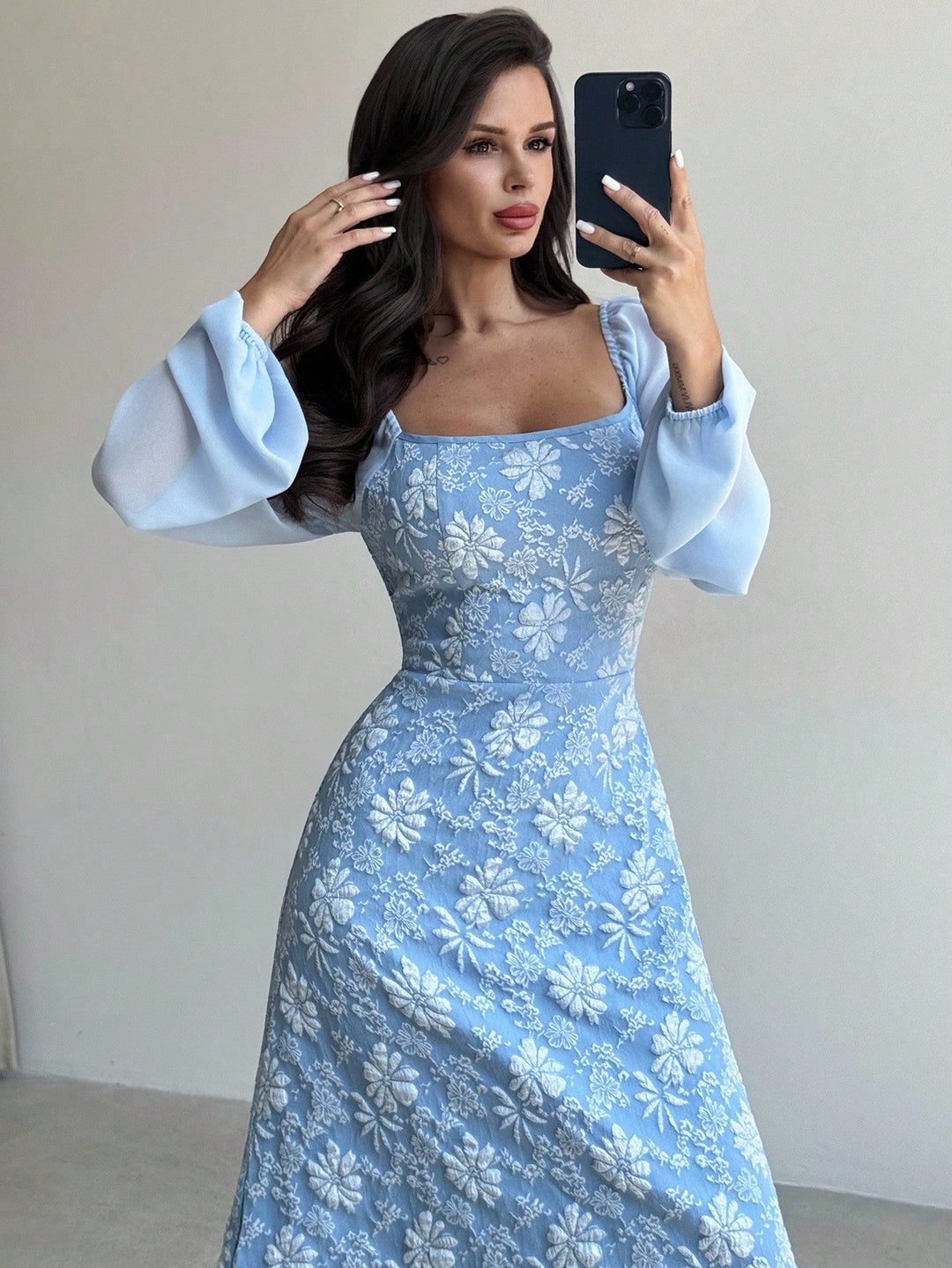 Rochie midi SHEIN, albastru