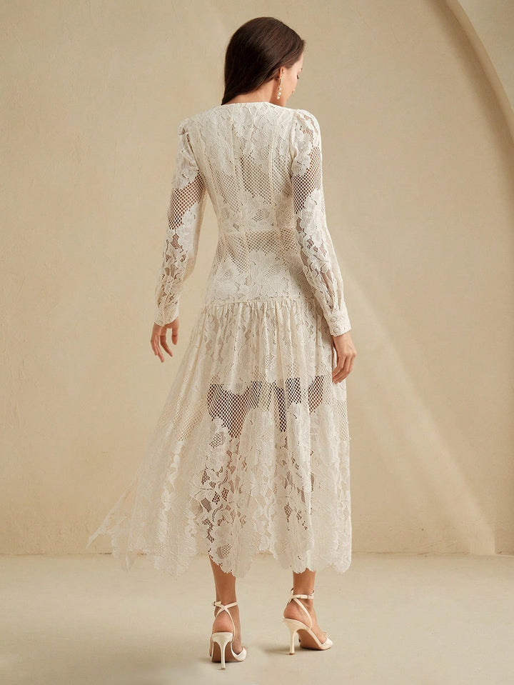 Rochie maxi SHEIN, crem