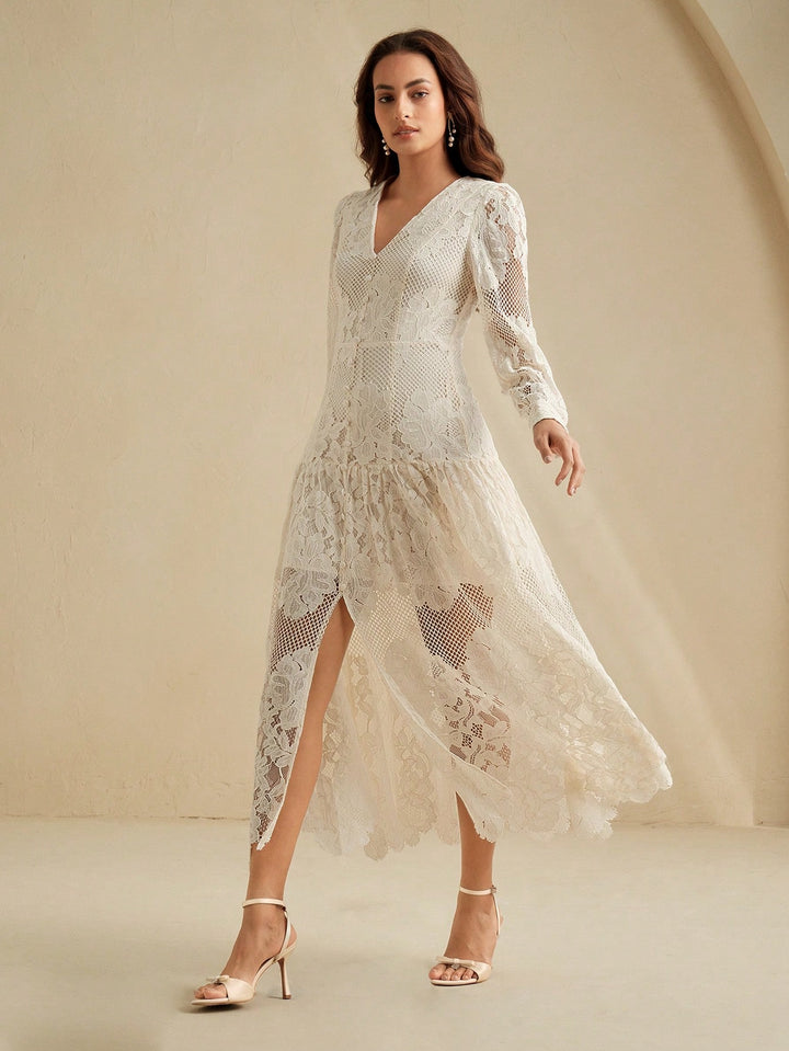Rochie maxi SHEIN, crem