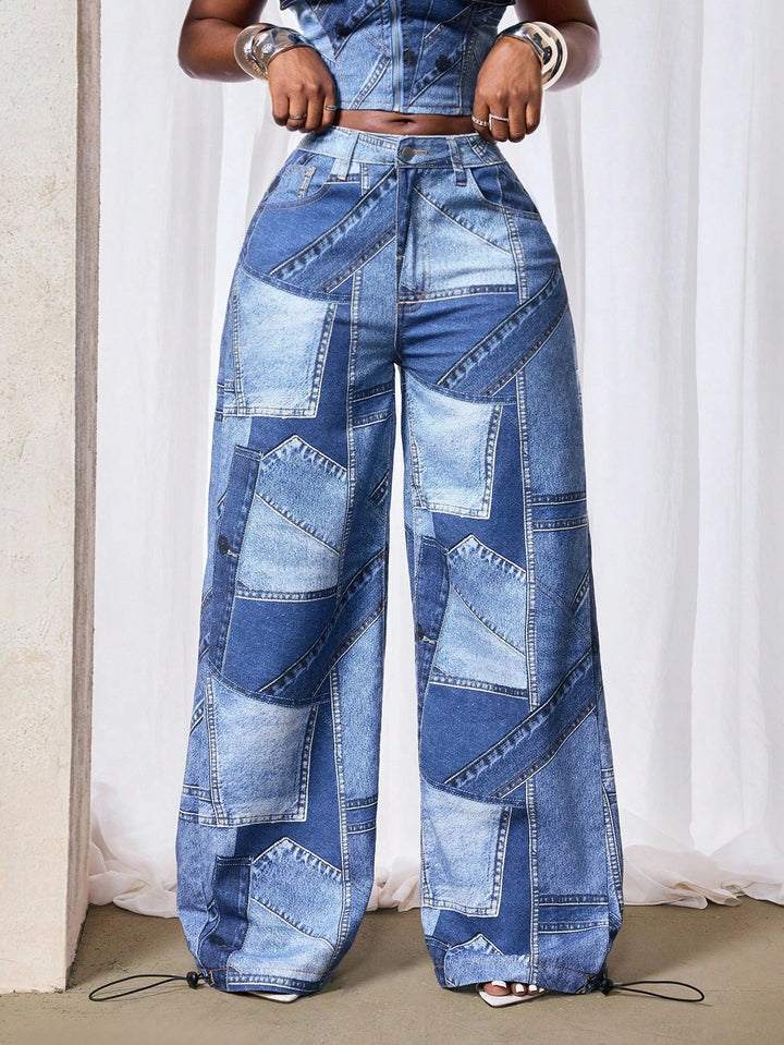 Jeans Shein Curve+, albastru